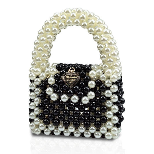 Women's acrylic purse, mini beaded evening handbag, handcrafted bead tote bag, suitable for weddings, beaches, and parties.